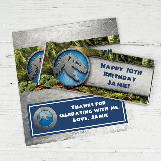 Personalized Birthday Dinosaur Themed Chocolate Bar Wrappers