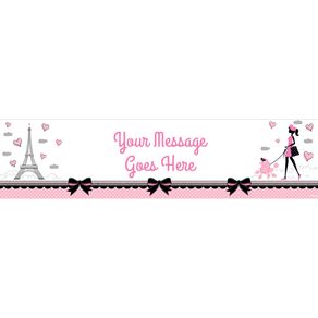 Personalized Paris Party 5 Ft. Banner