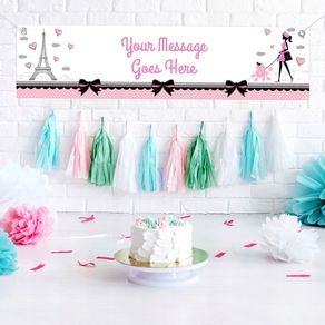 Personalized Paris Party 5 Ft. Banner