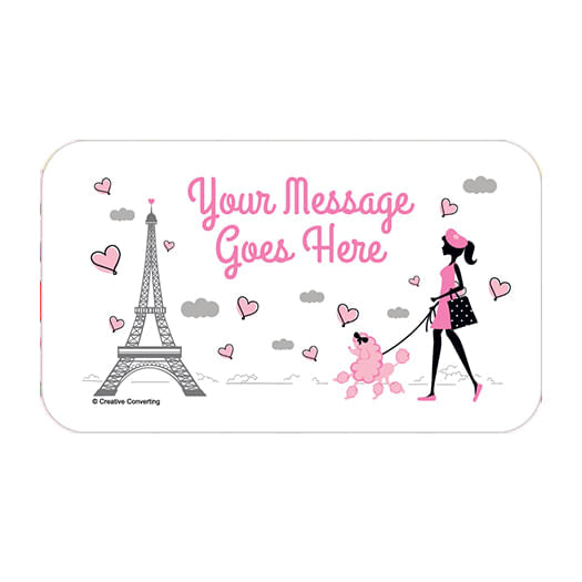 Paris Party Personalized Rectangular Stickers (18 Stickers)