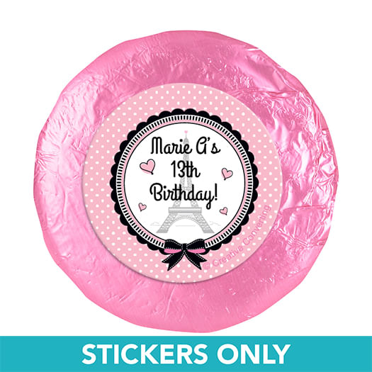 Personalized Birthday Poodle 1.25" Stickers (48 Stickers)