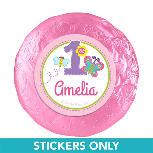 Personalized Birthday Butterfly 1.25" Stickers (48 Stickers)