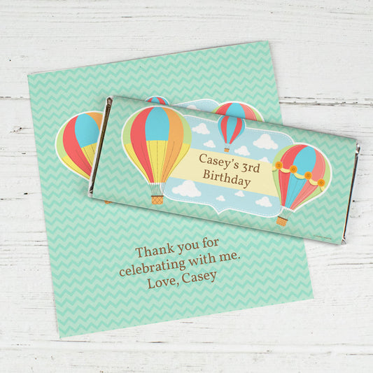 Personalized Birthday Balloons Chocolate Bar Wrappers