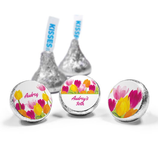 Personalized Birthday Tulips Hershey's Kisses