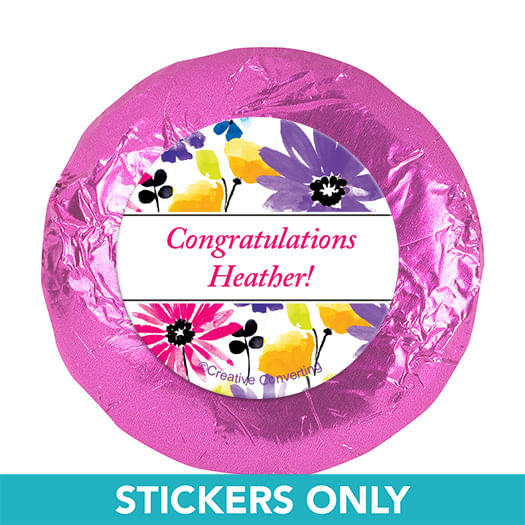 Personalized Birthday Garden Blooms 1.25" Stickers (48 Stickers)