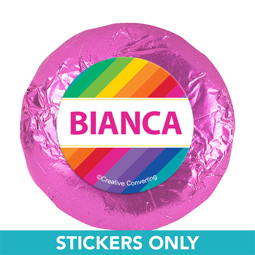 Personalized Birthday Rainbow 1.25" Stickers (48 Stickers)