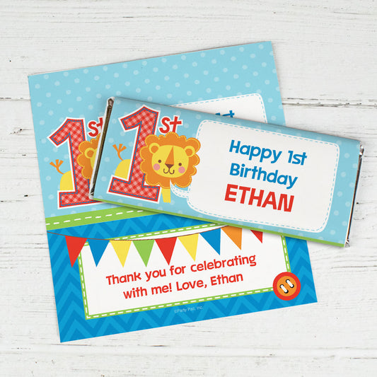 Personalized Birthday Lion Chocolate Bar Wrappers