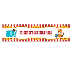 Personalized Birthday Circus Theme 5 Ft. Banner