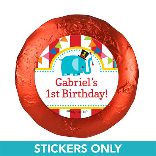 Personalized Birthday Circus 1.25" Stickers (48 Stickers)