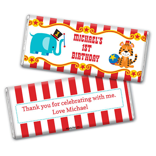 Personalized Birthday Circus Hershey's Milk Chocolate Bar & Wrapper