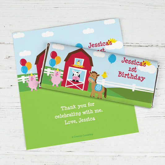 Personalized Birthday Farmhouse Chocolate Bar Wrappers