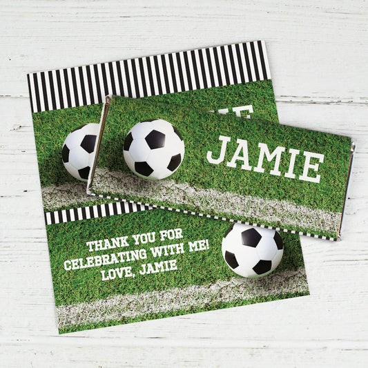 Personalized Birthday Soccer Balls Chocolate Bar Wrappers