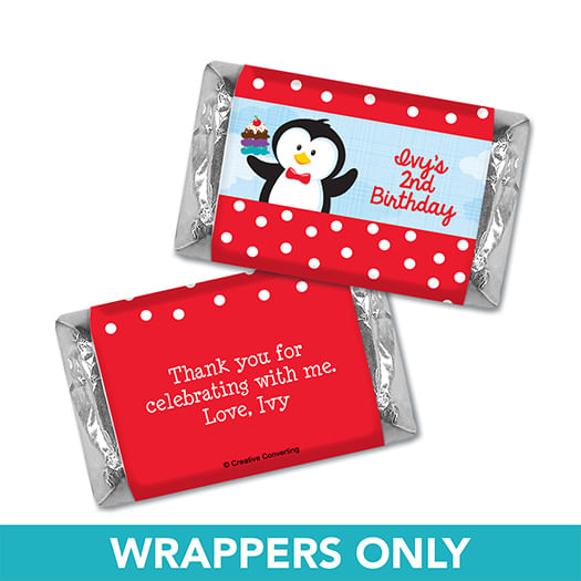 Personalized Birthday Penguin Miniatures Wrappers