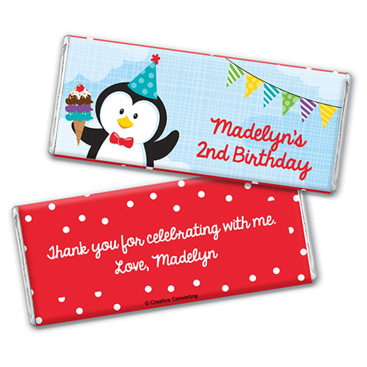 Personalized Birthday Penguin Hershey's Milk Chocolate Bar & Wrapper