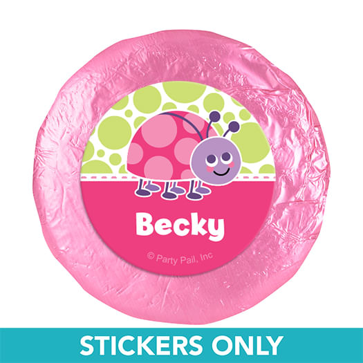 Personalized Birthday Colorful Lady Bug 1.25" Stickers (48 Stickers)