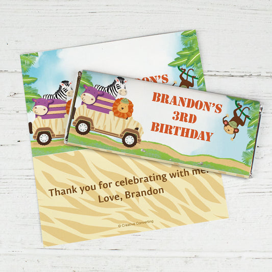 Personalized Birthday Safari Chocolate Bar Wrappers