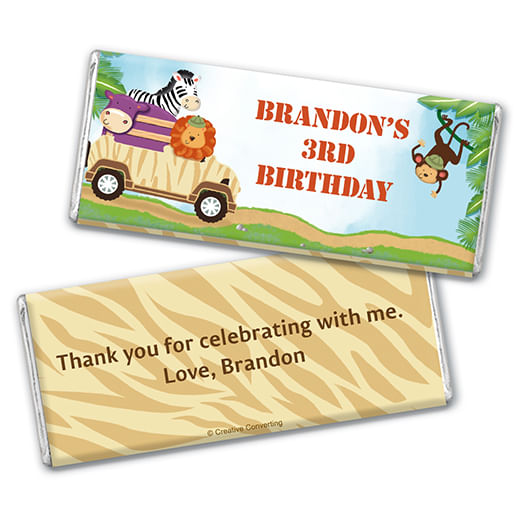 Personalized Birthday Safari Hershey's Milk Chocolate Bar & Wrapper