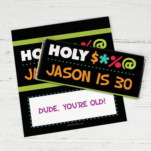 Personalized Birthday Bleep Chocolate Bar Wrappers