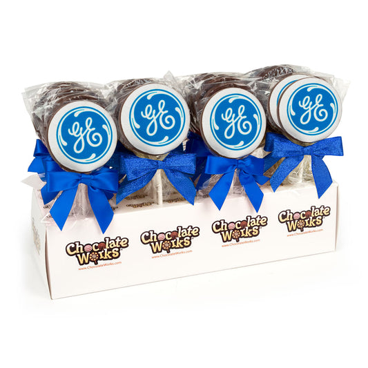 Personalized Add Your Logo Milk Chocolate Lollipops