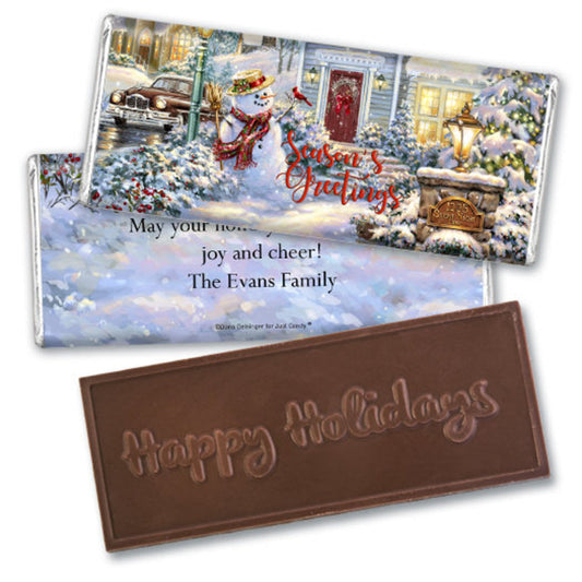 Personalized Christmas Silent Night Lane Embossed Chocolate Bar