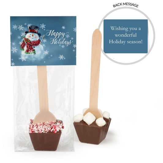 Happy Holidays Snowman Hot Chocolate Spoon