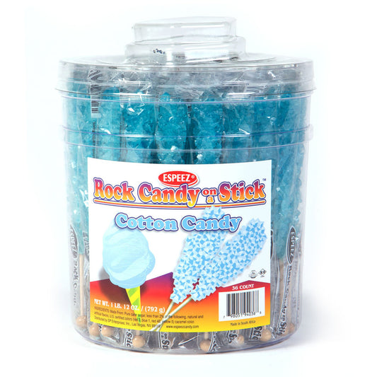 Cotton Candy Rock Candy on a Stick (36 Pack)