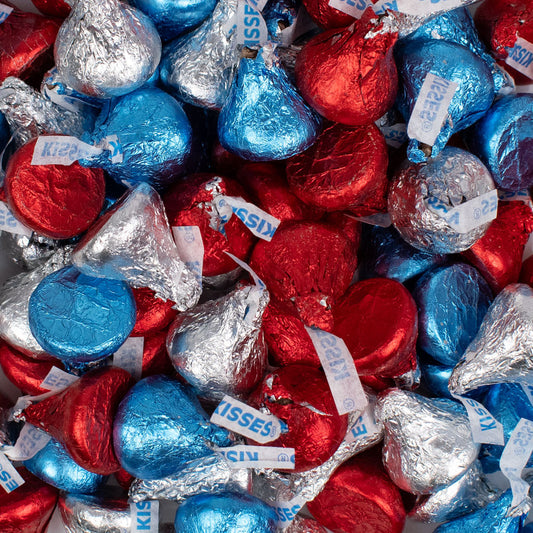 Red, Blue, & White Hershey's Kisses Foil Wrapped Bulk Chocolate