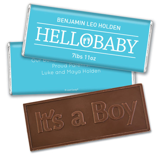 Personalized Hello Baby Birth Announcement Hershey's Embossed Chocolate Bar & Wrapper