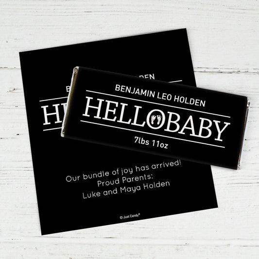 Personalized Hello Baby Birth Announcement Hershey's Chocolate Bar Wrappers