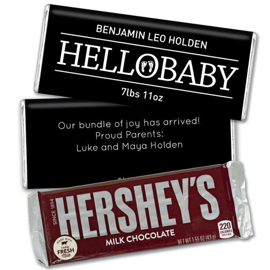 Personalized Hello Baby Birth Announcement Hershey's Hershey's Milk Chocolate Bar & Wrapper