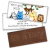 Baby Boy Announcement Personalized Embossed Chocolate Bar Going Wild Jungle Animals