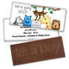 Baby Boy Announcement Personalized Embossed Chocolate Bar Going Wild Jungle Animals