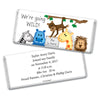 Baby Boy Announcement Personalized Chocolate Bar Wrappers Going Wild Jungle Animals