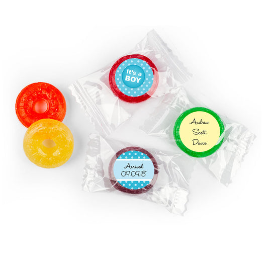 Baby Boy Announcement Personalized LifeSavers 5 Flavor Hard Candy It's a Boy! Polaroid (300 Pack)