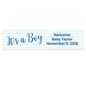 Personalized It's a Boy Chevron Boy Baby Announcement 5 Ft. Banner