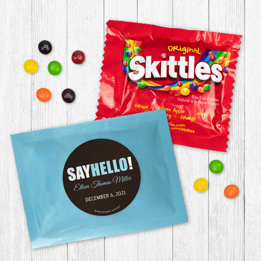 Personalized Say Hello! Baby Boy Announcement Skittles