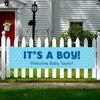 Personalized Polka Dots Boy Baby Announcement 5 Ft. Banner