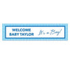 Personalized Checker Pattern Boy Baby Announcement 5 Ft. Banner