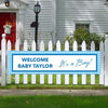 Personalized Checker Pattern Boy Baby Announcement 5 Ft. Banner