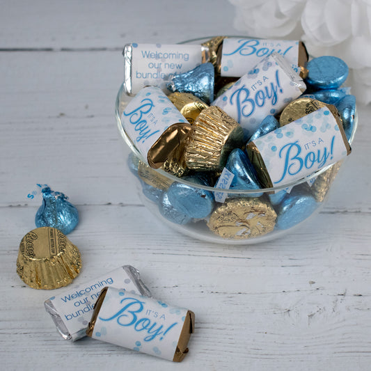 It's a Boy Hershey's Miniatures, Kisses and Reese's Peanut Butter Cups