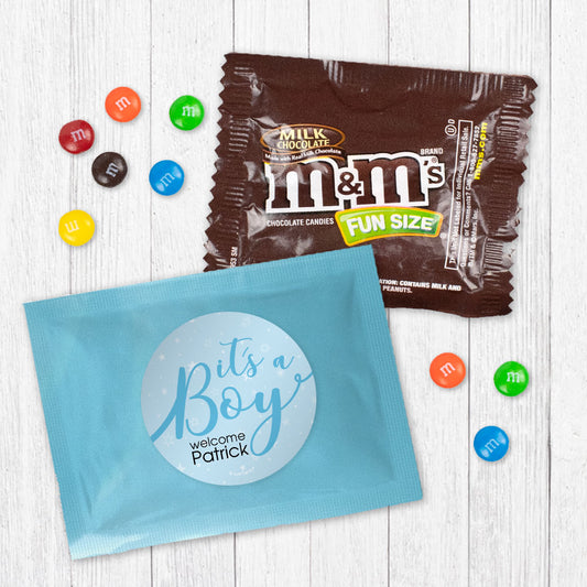 Personalized It's a Boy! Baby Boy Announcement Milk Chocolate M&Ms