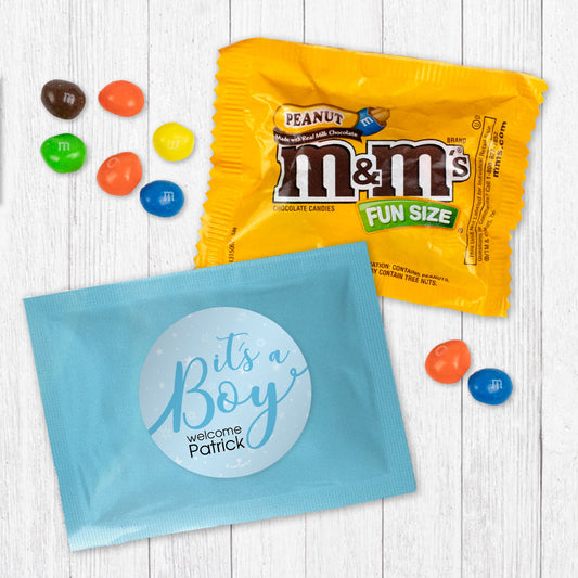 Personalized It's a Boy! Baby Boy Announcement Peanut M&Ms