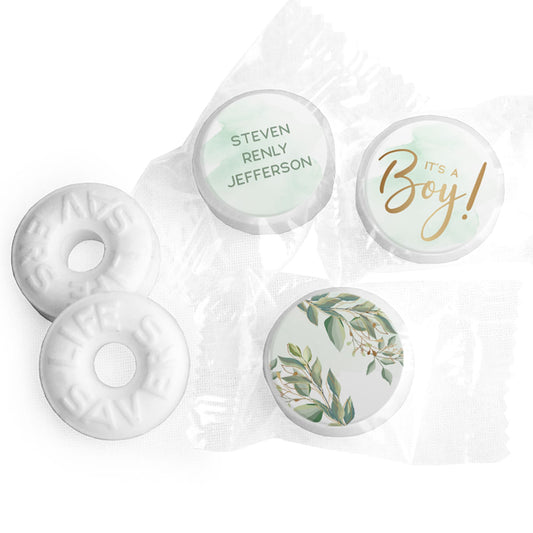 Personalized Botanical It's A Boy Life Savers Mints