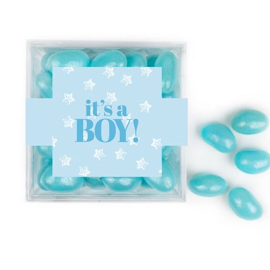 It's A Boy! JUST CANDY® favor cube with Jelly Beans