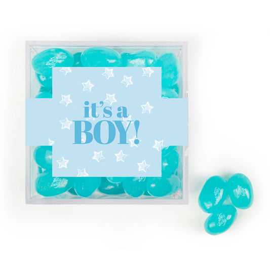 Personalized It's A Boy! JUST CANDY� favor cube with Jelly Belly Jelly Beans