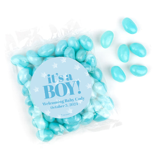 Personalized It's a Boy! Candy Bags with Jelly Beans