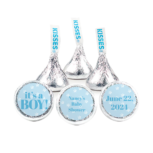 Personalized It's a Boy! Hershey's Kiss Stickers Only