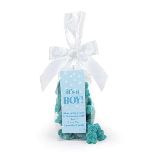 Personalized It's a Boy! Tall Gummi Bear Bag with Bow