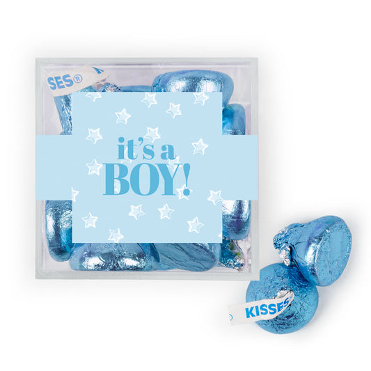 Personalized It's a Boy! Favor Cube with Hershey's Kisses