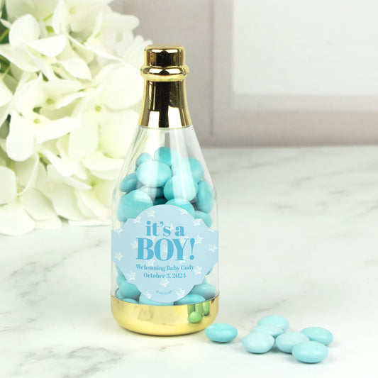 Personalized It's a Boy! Champagne Bottle with Milk Chocolate Minis